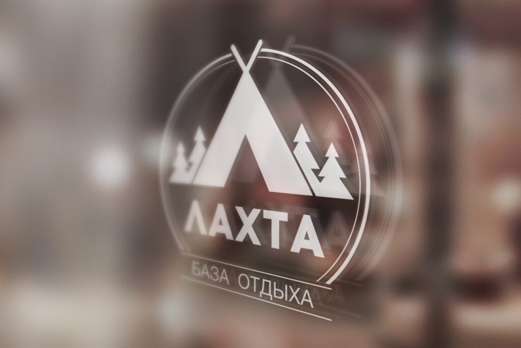 Логотип "Лахта" - на стекле
