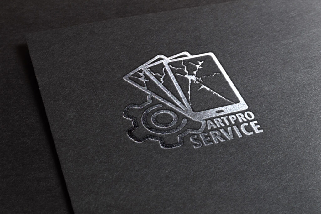 Логотип "ArtPro Service" - серебряное тиснение