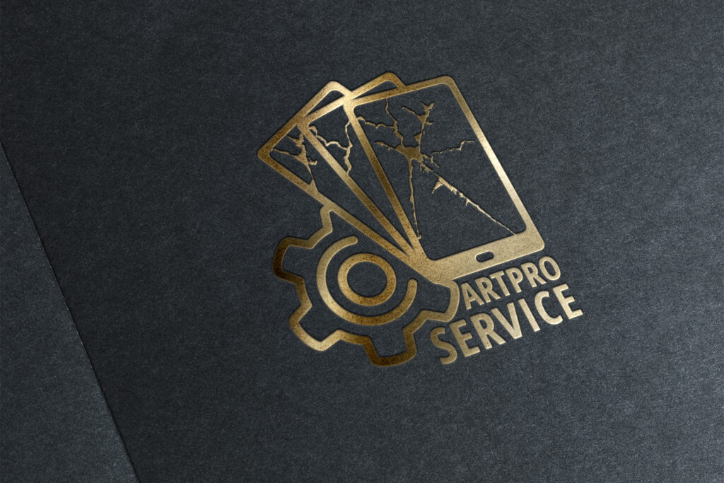 Логотип "ArtPro Service" - золотое тиснение