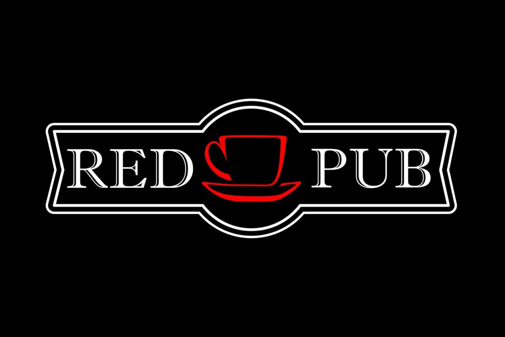 Логотип "Red Cup Pub" - белый