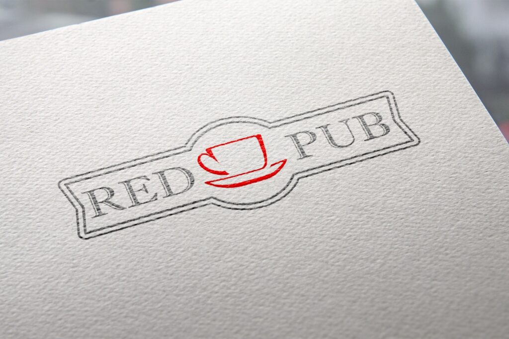 Логотип "Red Cup Pub" - печать на бумаге