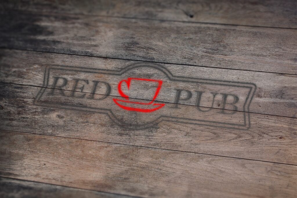 Логотип "Red Cup Pub" - напыление