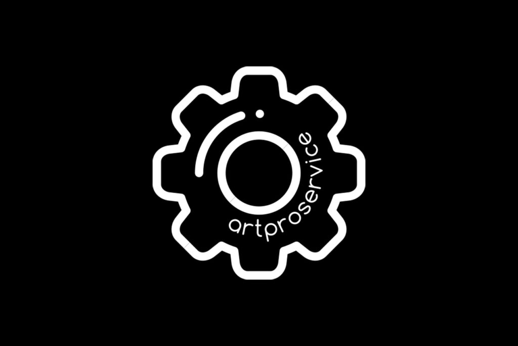 Логотип "ArtPro Service" - белый